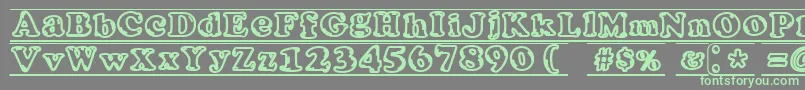 Ijifufont Font – Green Fonts on Gray Background