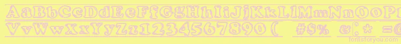 Ijifufont Font – Pink Fonts on Yellow Background