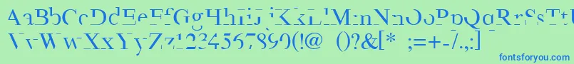 Minimal Font – Blue Fonts on Green Background