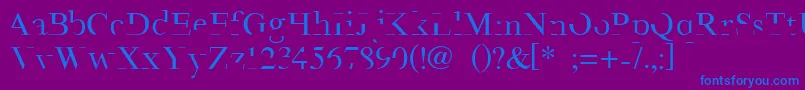 Minimal-fontti – siniset fontit violetilla taustalla