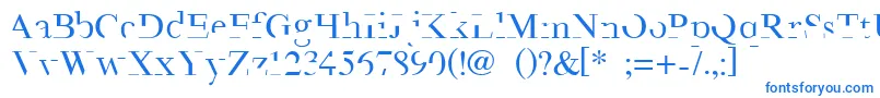 フォントMinimal – 白い背景に青い文字