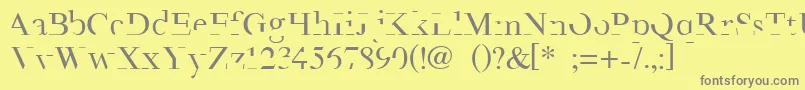 Minimal-fontti – harmaat kirjasimet keltaisella taustalla
