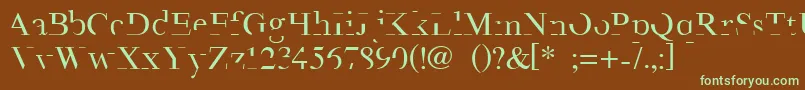 Шрифт Minimal – зелёные шрифты на коричневом фоне