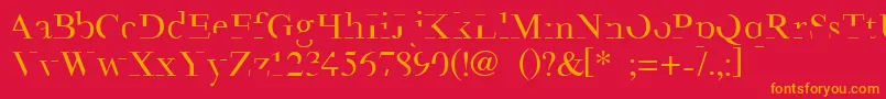 フォントMinimal – 赤い背景にオレンジの文字
