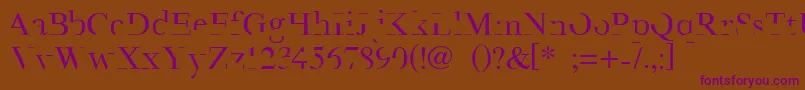 Minimal-fontti – violetit fontit ruskealla taustalla