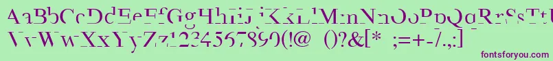 Minimal Font – Purple Fonts on Green Background