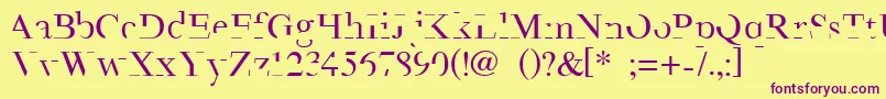 Minimal-fontti – violetit fontit keltaisella taustalla