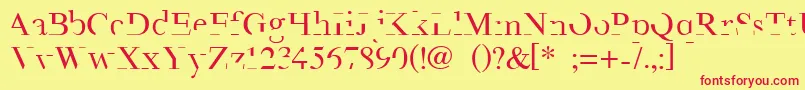 Шрифт Minimal – красные шрифты на жёлтом фоне