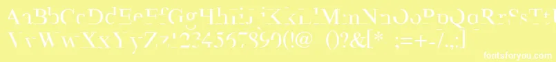 Шрифт Minimal – белые шрифты на жёлтом фоне
