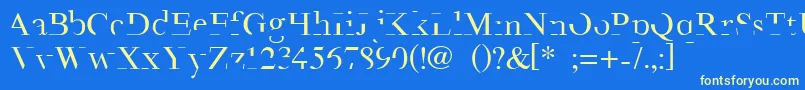 Minimal-fontti – keltaiset fontit sinisellä taustalla