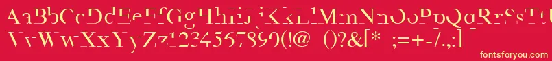 Minimal-fontti – keltaiset fontit punaisella taustalla