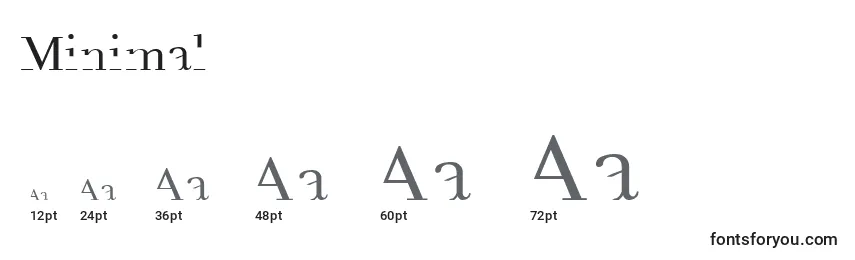 Größen der Schriftart Minimal (53645)