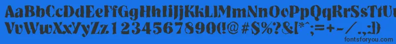 フォントNashvillerandomXboldRegular – 黒い文字の青い背景
