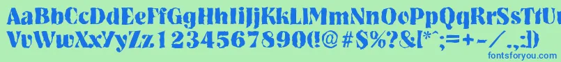 Шрифт NashvillerandomXboldRegular – синие шрифты на зелёном фоне