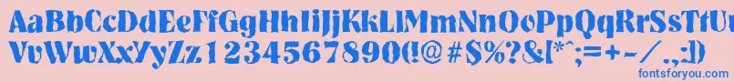 NashvillerandomXboldRegular Font – Blue Fonts on Pink Background