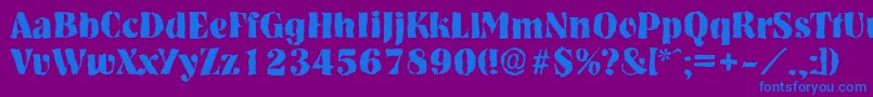 NashvillerandomXboldRegular-Schriftart – Blaue Schriften auf violettem Hintergrund