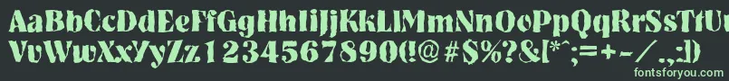 NashvillerandomXboldRegular Font – Green Fonts on Black Background