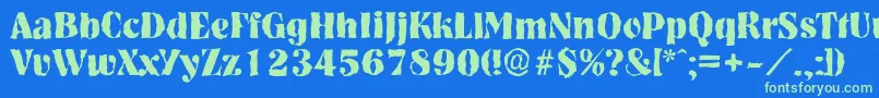 NashvillerandomXboldRegular Font – Green Fonts on Blue Background