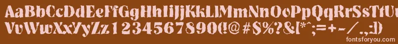 NashvillerandomXboldRegular Font – Pink Fonts on Brown Background