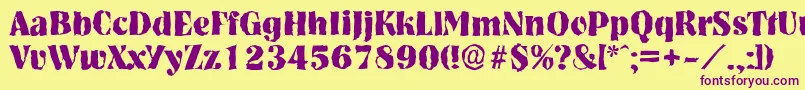 NashvillerandomXboldRegular Font – Purple Fonts on Yellow Background