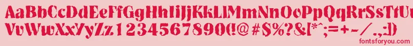 NashvillerandomXboldRegular Font – Red Fonts on Pink Background