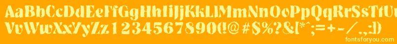 NashvillerandomXboldRegular Font – Yellow Fonts on Orange Background