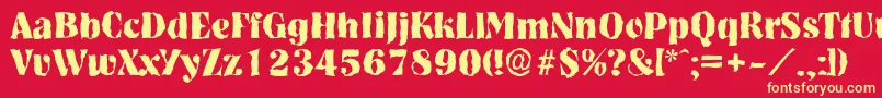 NashvillerandomXboldRegular Font – Yellow Fonts on Red Background