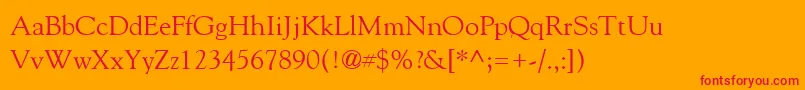 RobertaRegular Font – Red Fonts on Orange Background