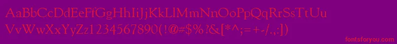 RobertaRegular Font – Red Fonts on Purple Background
