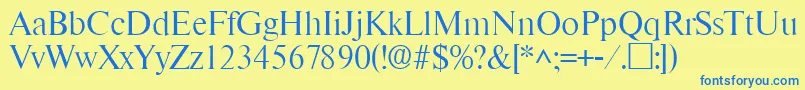 RomanlhRegular Font – Blue Fonts on Yellow Background