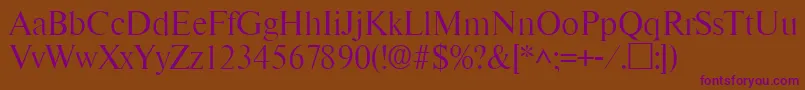 RomanlhRegular Font – Purple Fonts on Brown Background