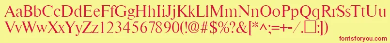 RomanlhRegular Font – Red Fonts on Yellow Background