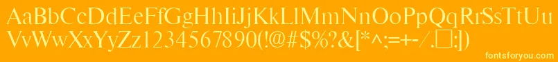 RomanlhRegular Font – Yellow Fonts on Orange Background