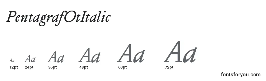 Размеры шрифта PentagrafOtItalic