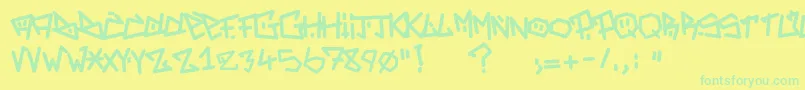 Fonte AdrenalineZero – fontes verdes em um fundo amarelo
