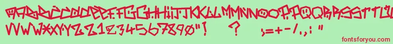 AdrenalineZero Font – Red Fonts on Green Background