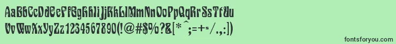 フォントVarieteNormal – 緑の背景に黒い文字