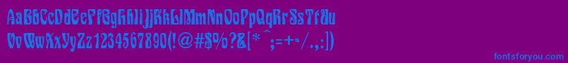 VarieteNormal Font – Blue Fonts on Purple Background