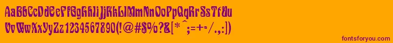 VarieteNormal Font – Purple Fonts on Orange Background