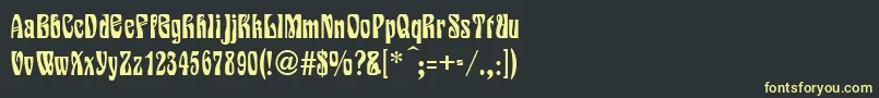VarieteNormal Font – Yellow Fonts on Black Background