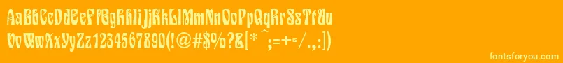 フォントVarieteNormal – オレンジの背景に黄色の文字