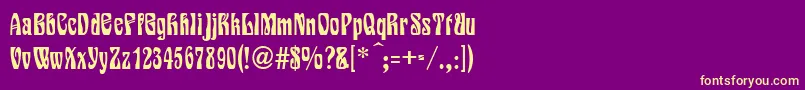 VarieteNormal Font – Yellow Fonts on Purple Background