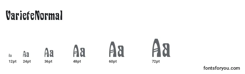 VarieteNormal Font Sizes