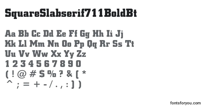Шрифт SquareSlabserif711BoldBt – алфавит, цифры, специальные символы