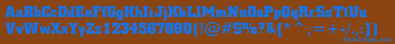 SquareSlabserif711BoldBt Font – Blue Fonts on Brown Background