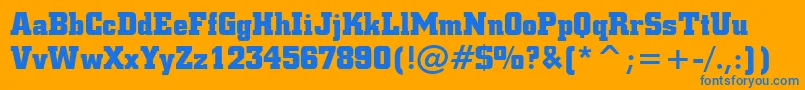SquareSlabserif711BoldBt Font – Blue Fonts on Orange Background