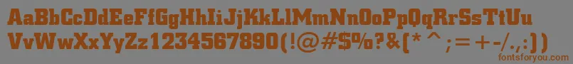 Fonte SquareSlabserif711BoldBt – fontes marrons em um fundo cinza