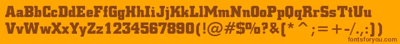 SquareSlabserif711BoldBt Font – Brown Fonts on Orange Background