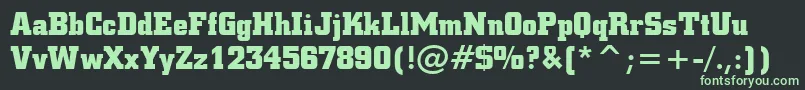 SquareSlabserif711BoldBt-fontti – vihreät fontit mustalla taustalla