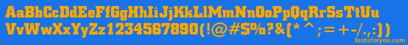 SquareSlabserif711BoldBt Font – Orange Fonts on Blue Background